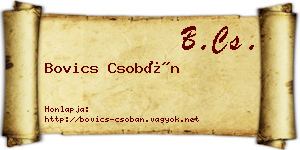 Bovics Csobán névjegykártya